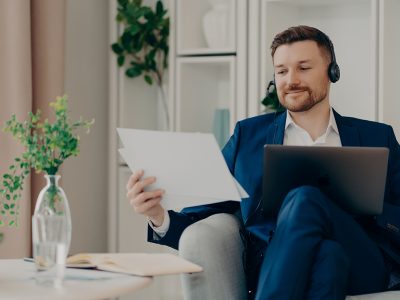 young businessman with headset working at home rem 2021 10 21 03 37 59 utc