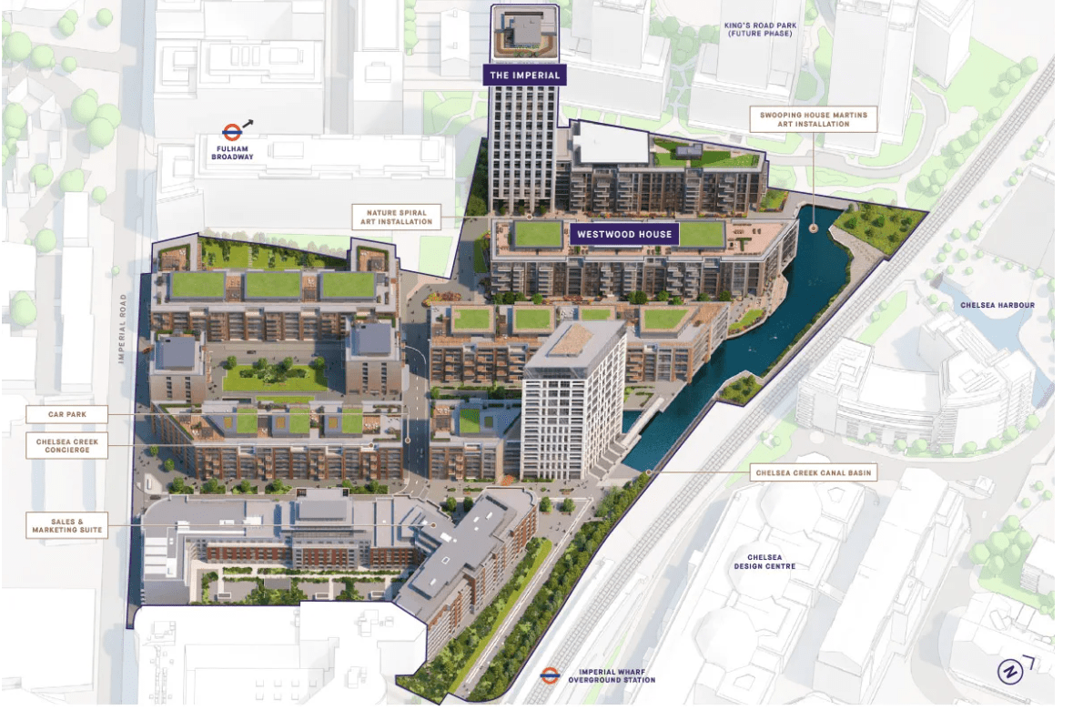 Londra'da yaşam ve konforun buluştuğu "Chelsea Creek" projesi 5 chelsea creek map